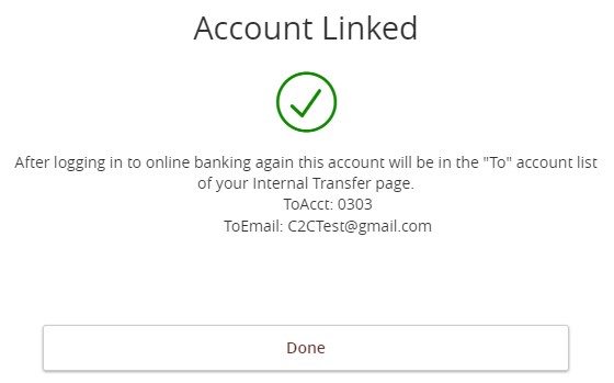 How-To Services - Transfers C2C Linked Account Success