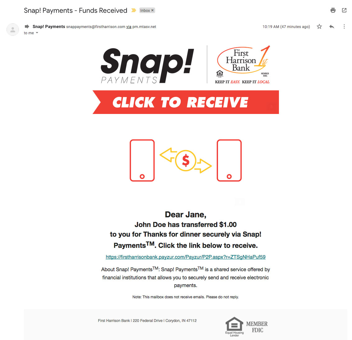 How-To Services - Snap Payments Funds Received Email