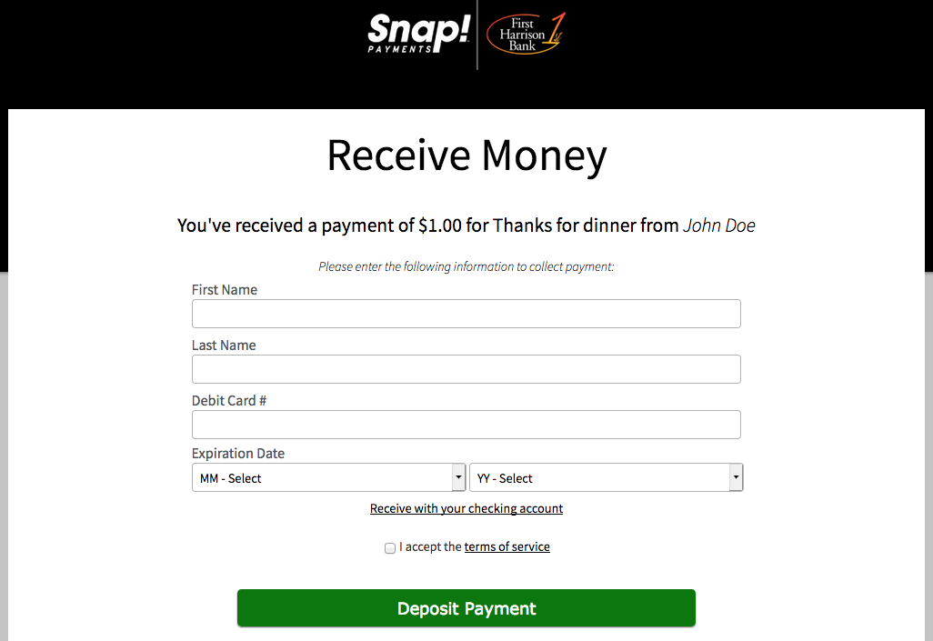 How-To Services - Snap Payments Collect Funds Debit Card